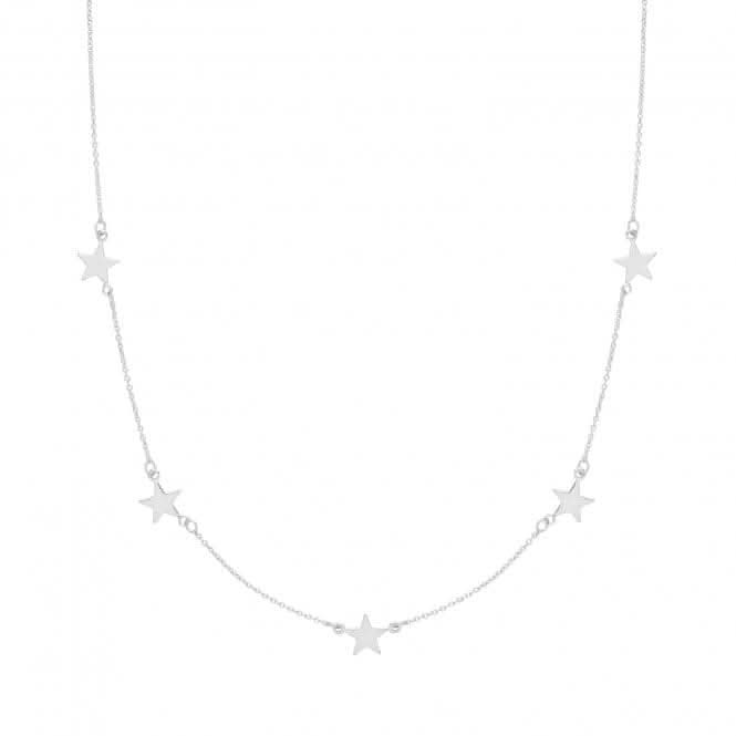 Acotis Silver Necklace Rhodium Plated Star G3372