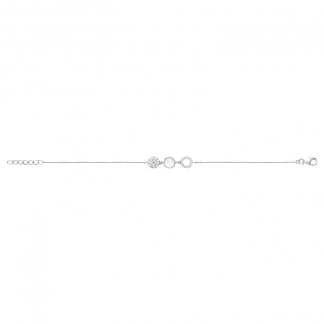 Acotis Silver Bracelet Rhodium Plated White Cubic & Mother Of Pearl G2683