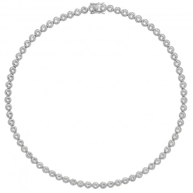 Acotis Silver Necklace Rhodium Plated Zirconia Set G3283
