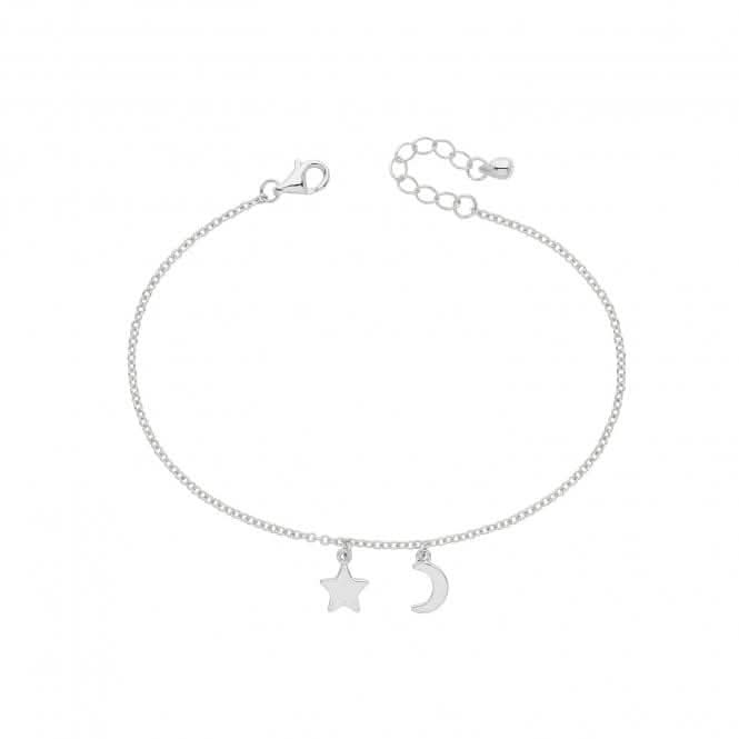 Acotis Silver Rhodium Star / Moon Bracelet G2697