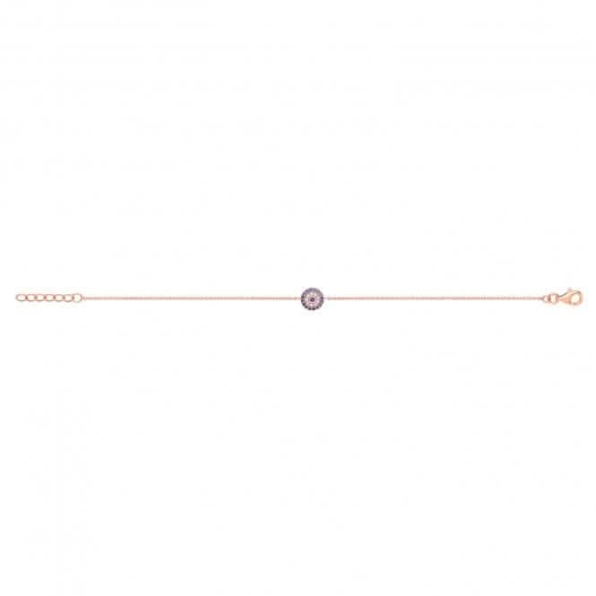 Acotis Silver Bracelet Rose Gold Plated Blue & Wht Zirconia G2684R