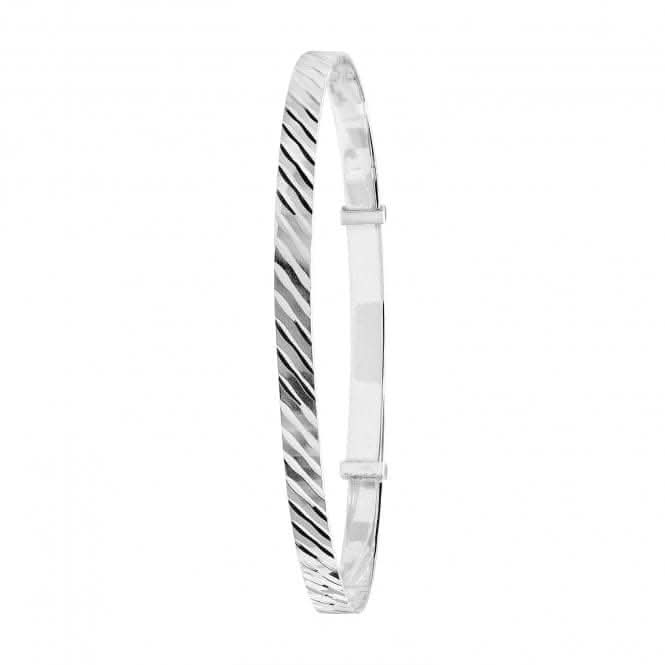 Acotis Silver Bangle Round Dia Cut Expandable G4382