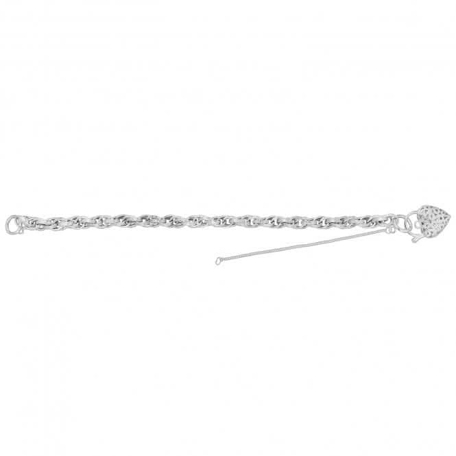 Silver Ladies Victorian Charm Bracelet With Heart Padlock G2337Acotis Silver JewelleryTH - G2337