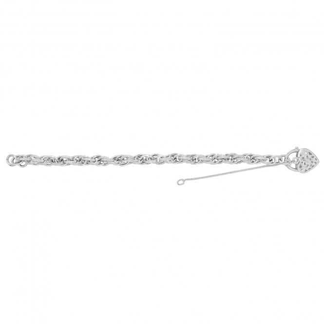Acotis Silver Charm Bracelet Victorian With Heart Padlock G2338