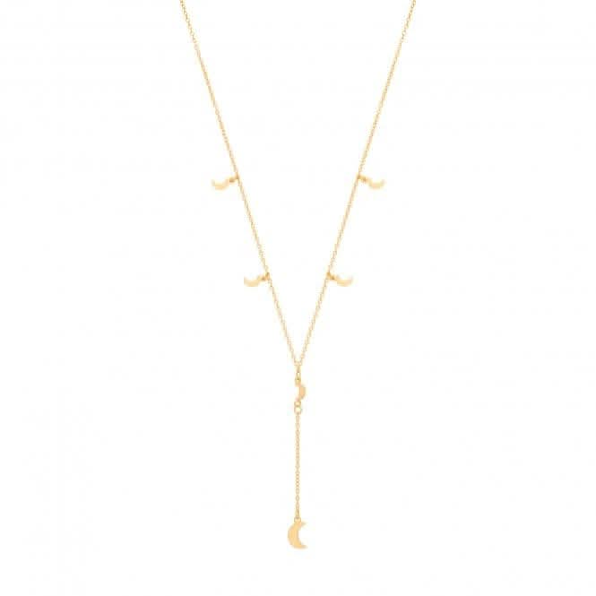 Silver Ladies Yel Gold Plated Moon Charms Necklace G3374GPAcotis Silver JewelleryTH - G3374GP