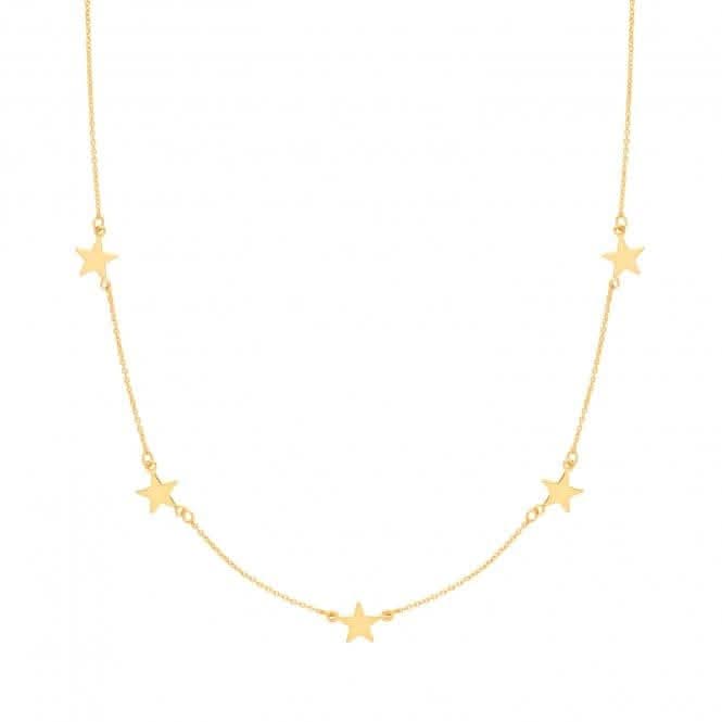 Silver Ladies Yel Gold Plated Star Necklace G3372GPAcotis Silver JewelleryTH - G3372GP