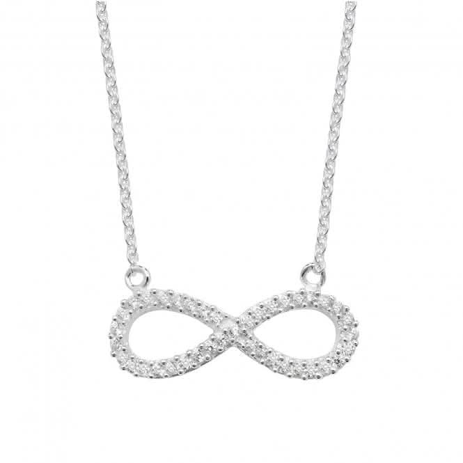 Silver Ladies Zirconia Infinity Pendant On Chain G3316Acotis Silver JewelleryTH - G3316