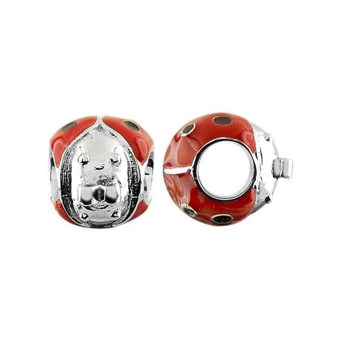 Silver Ladybird Wheel with Black and Red Enamel S401
