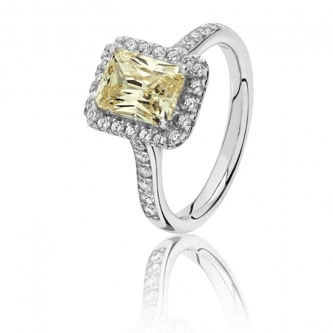 Silver & Co Large Claw Set Cut Halo Style Cubic Zirconia Ring SRG0028YZ