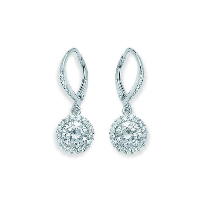 Acotis Silver Earrings Leverback Zirconia G51084