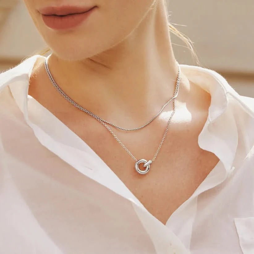 Silver Linked Necklace N062-02H