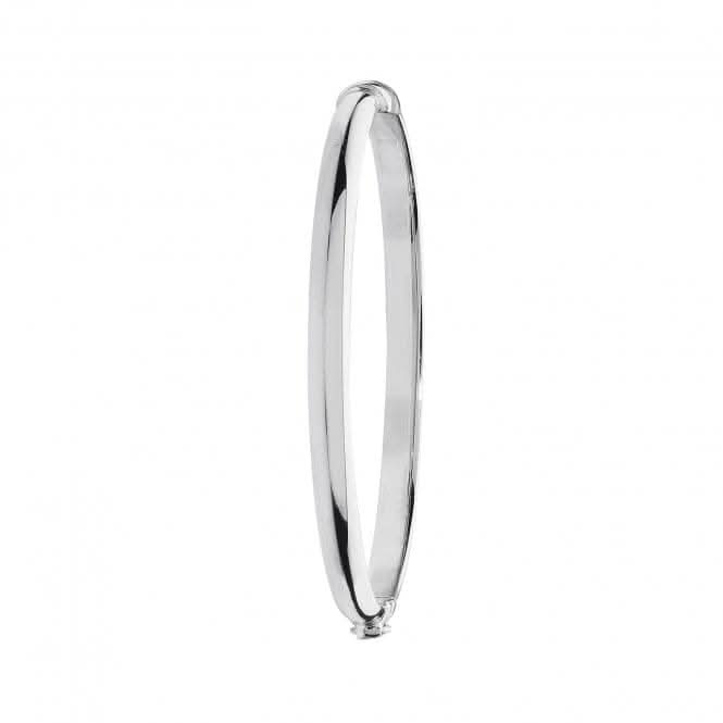 Acotis Silver Bangle Maidens Oval Plain Hinged G4277