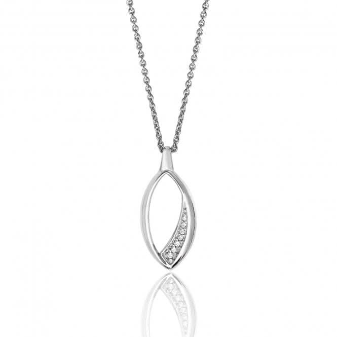 Silver & Co Marquise Shape Cubic Zirconia Detail Chain Pendant SPG0054CZ