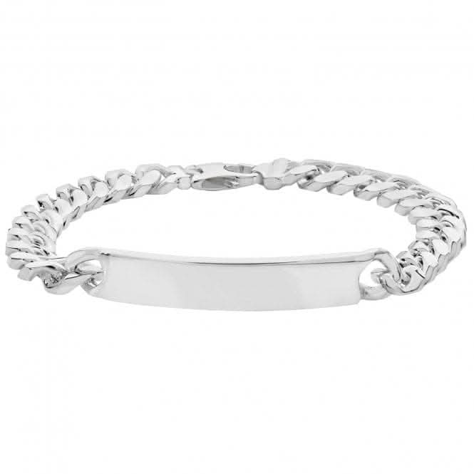 Acotis Silver Id Bracelet Men's Curb Bombe G2117