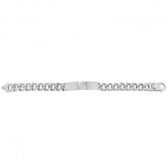 Acotis Silver Id Bracelet Men's Curb Bombe G2118