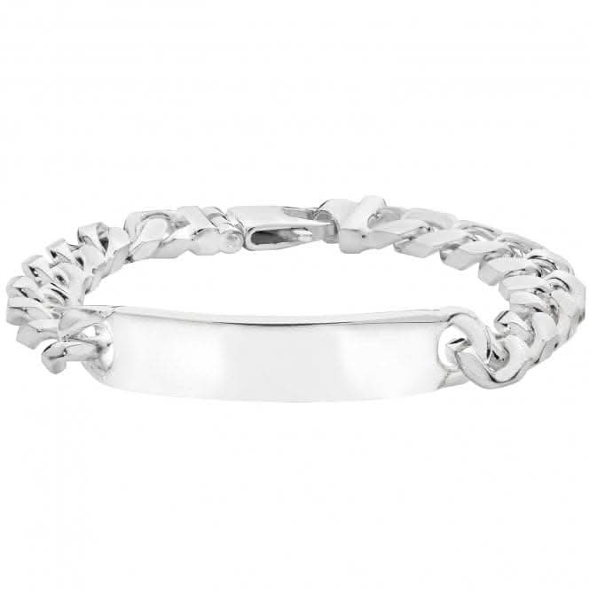 Acotis Silver Id Bracelet Men's Curb Bombe G2118