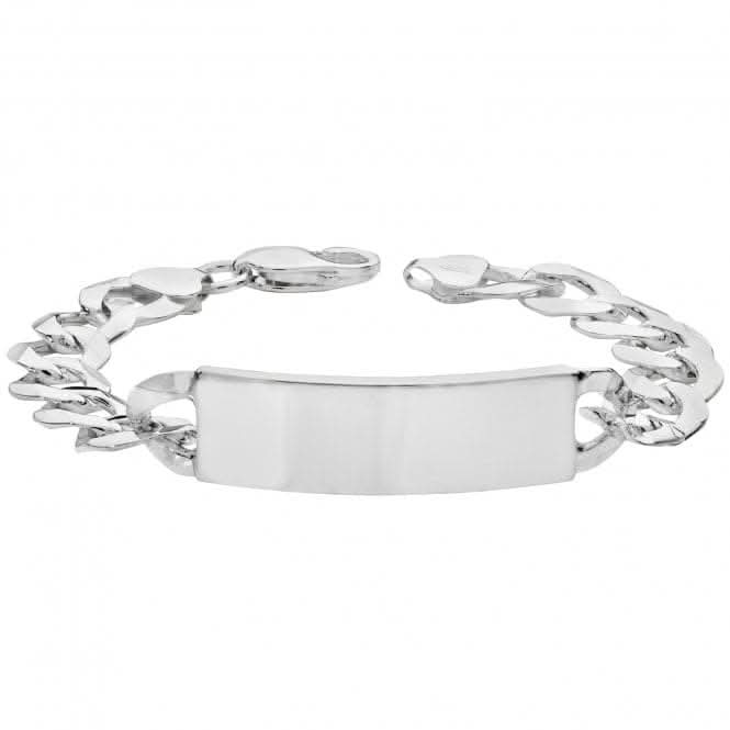 Acotis Silver Id Bracelet Men's Flat Open Curb G2196