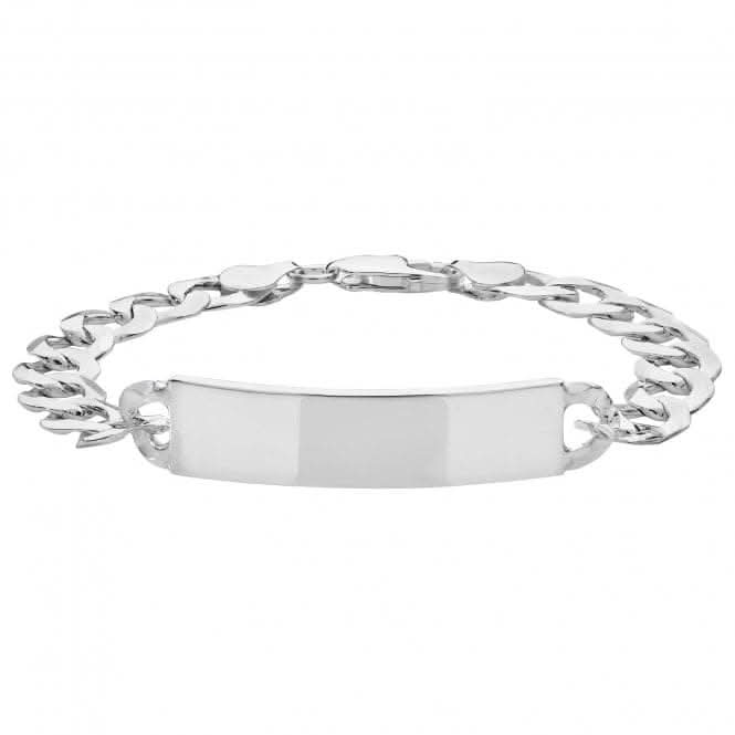 Acotis Silver Id Bracelet Men's Flat Open Curb G2457