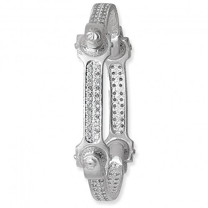 Silver Men's Spanner Zirconia Bangle G2205Acotis Silver JewelleryTH - G2205