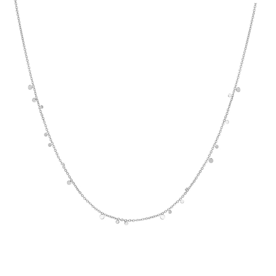 Silver Mini Disc Drop Stacking Necklace N063-02H