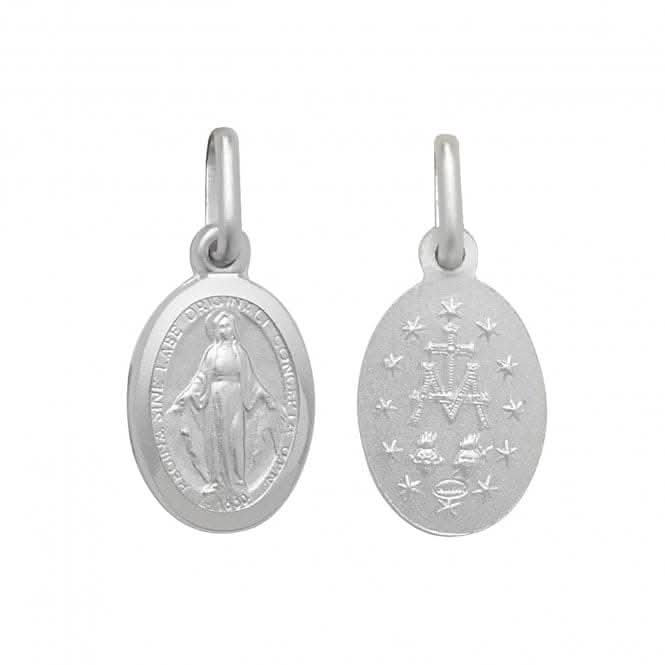 Silver Miraculous Dbl Sided Oval Pendant G6888Acotis Silver JewelleryTH - G6888