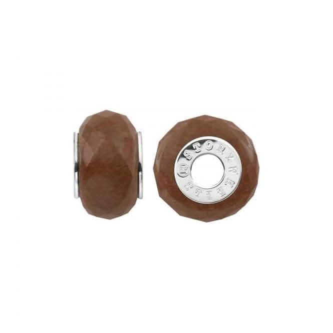 Silver & Natural Jasper Wheel Charm S434CIN