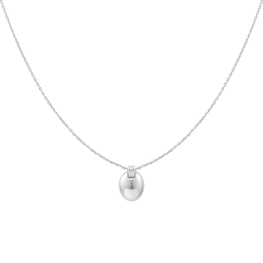 Silver Oval Charm Necklace N062-03H