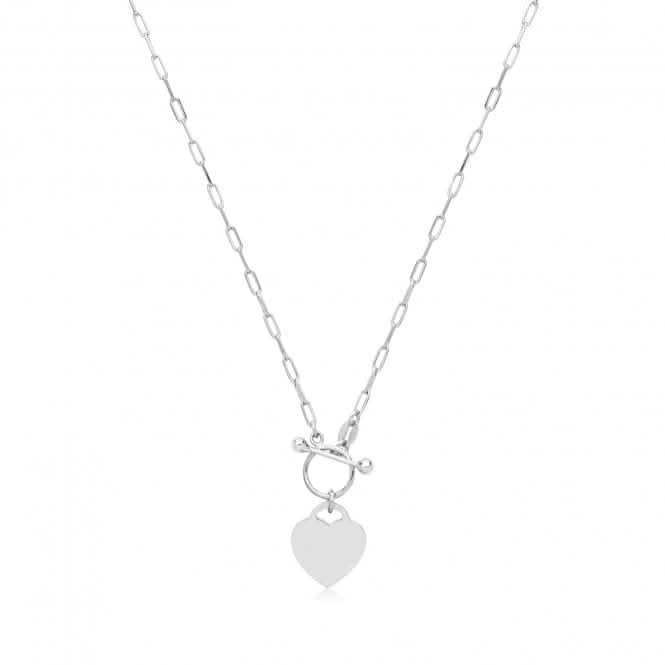 Silver Paper Clip T Bar Necklace G3398Acotis Silver JewelleryTH - G3398