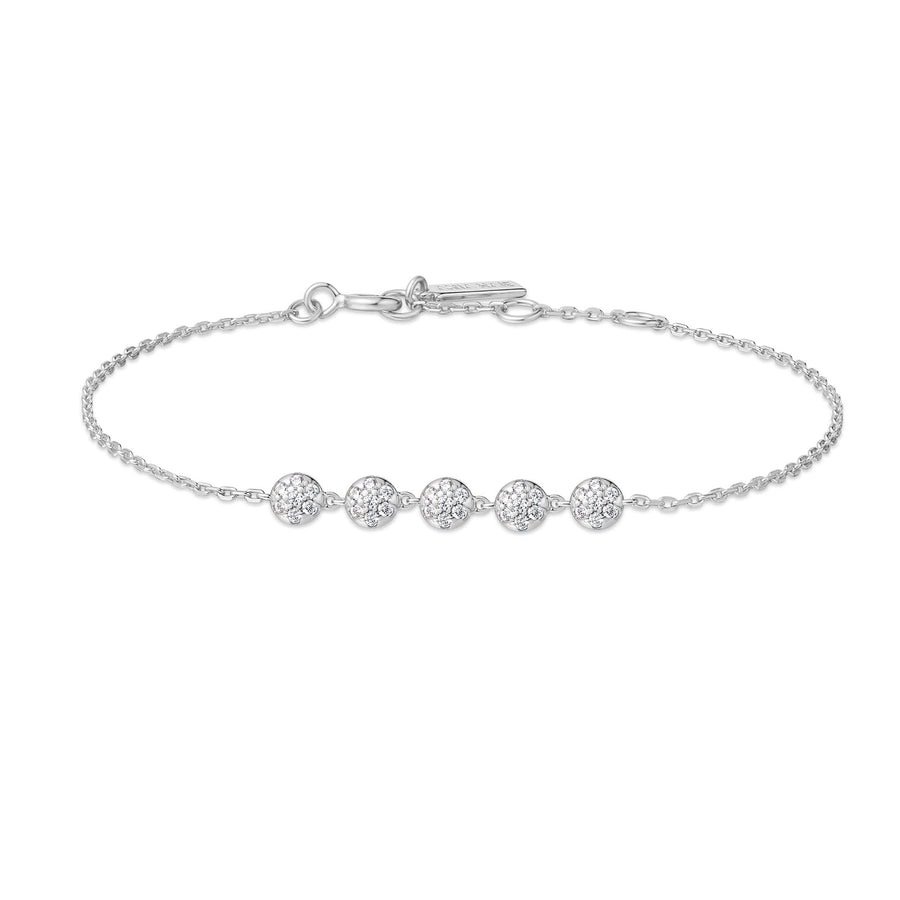 Silver Pavé Multi Beaded Chain Bracelet B065-04H
