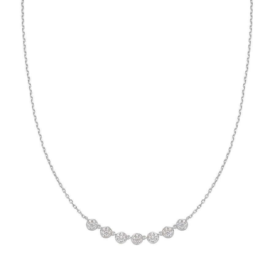 Silver Pavé Multi Beaded Chain Necklace N065-07H