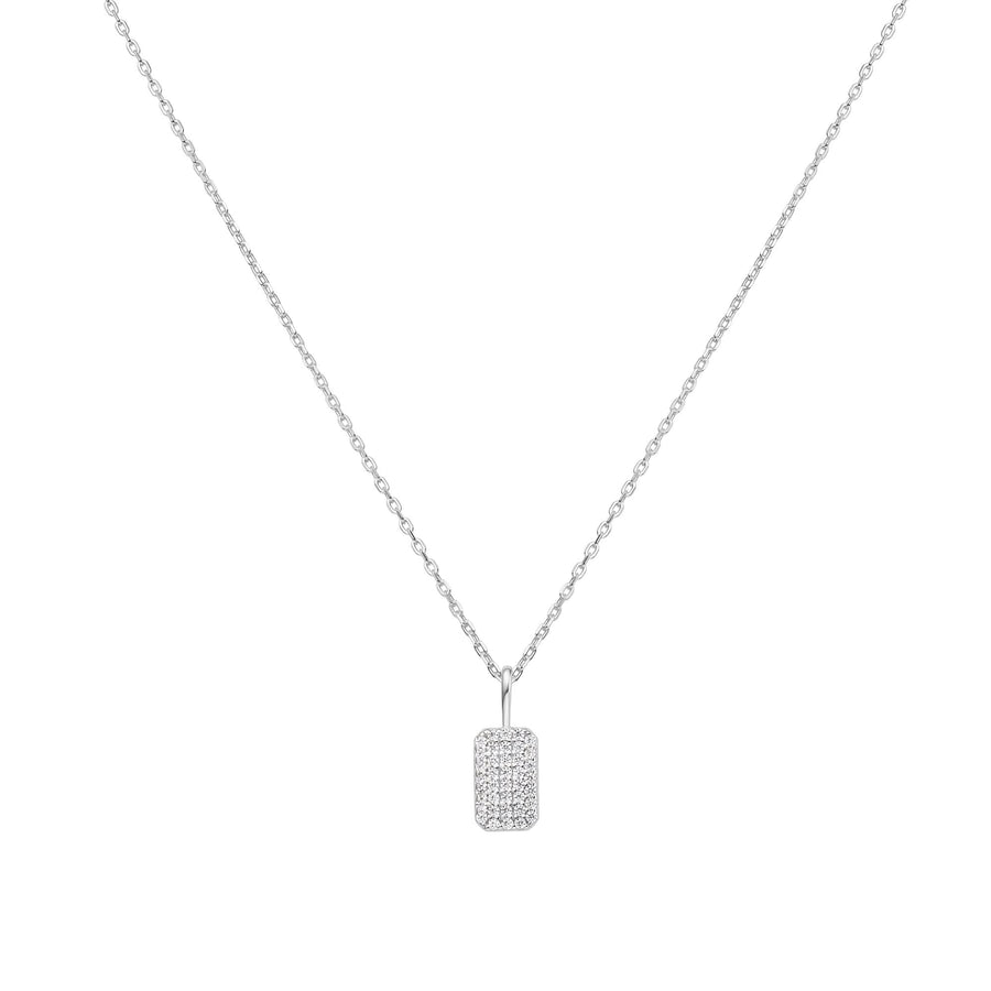 Silver Pavé Pendant Necklace N064-01H