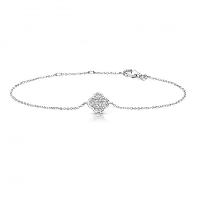 Silver & Co Pave Set Clover Shape Cubic Zirconia Bracelet SBG0035