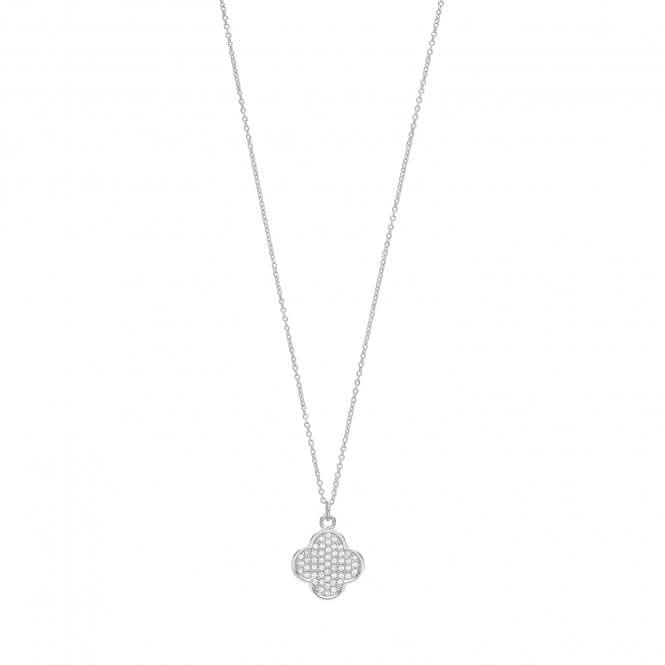 Silver Pave Set Clover Shape Cubic Zirconia Pendant SPG0060Silver & CoSPG0060