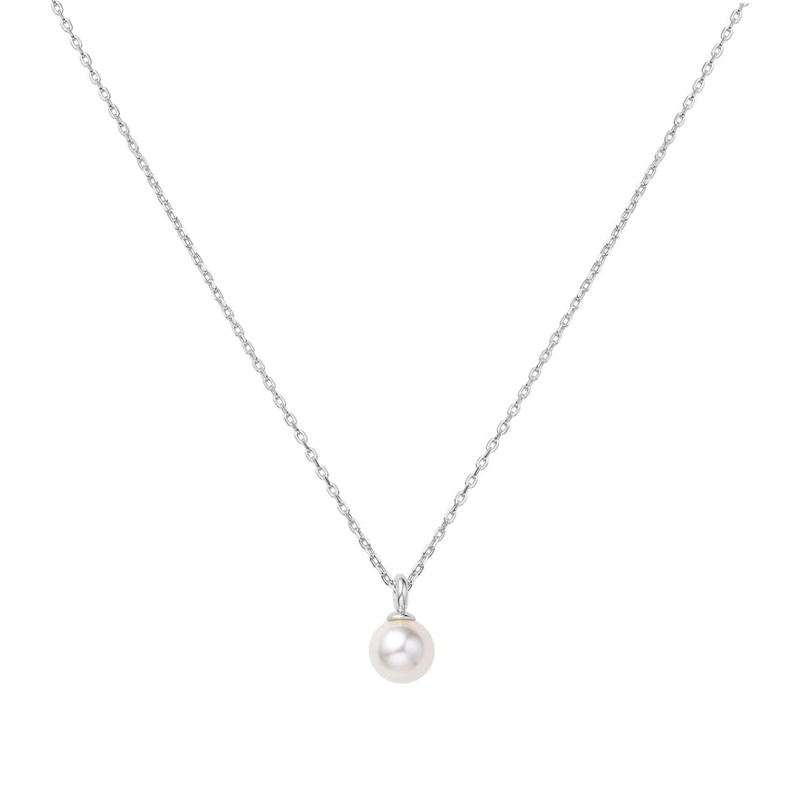 Silver Pearl Drop Pendant Necklace N065-01H