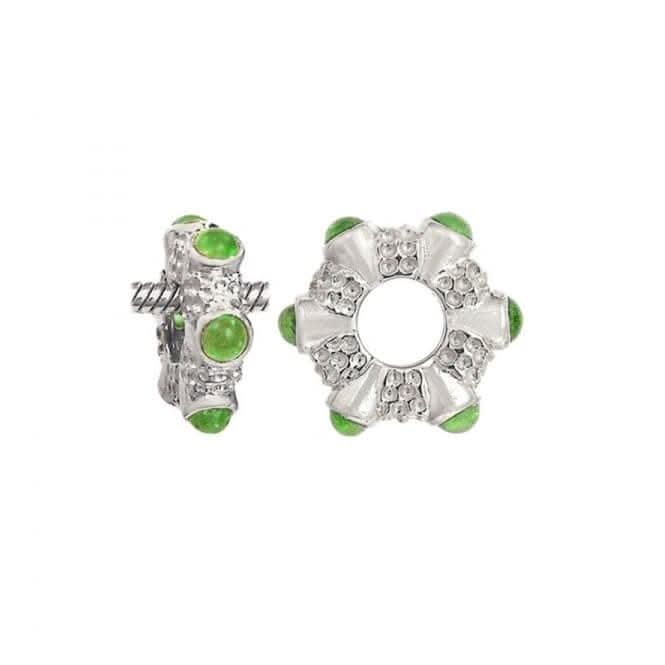Silver & Peridot Cabochon Charm S018P
