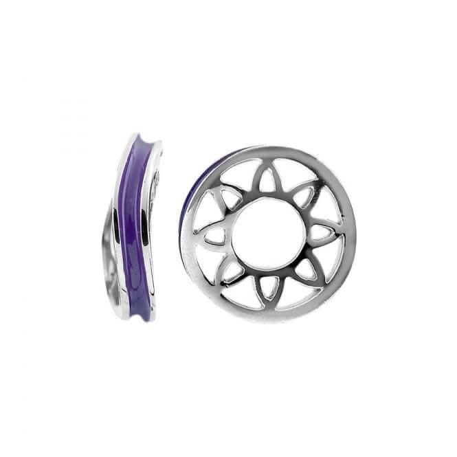 Silver & Purple Enamel Stacker Charm S428PUR