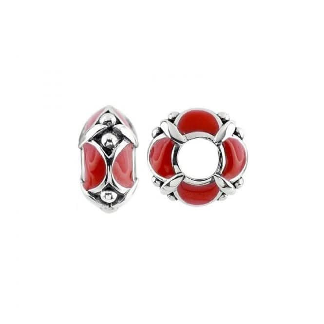 Silver & Red Enamel Charm S436RED