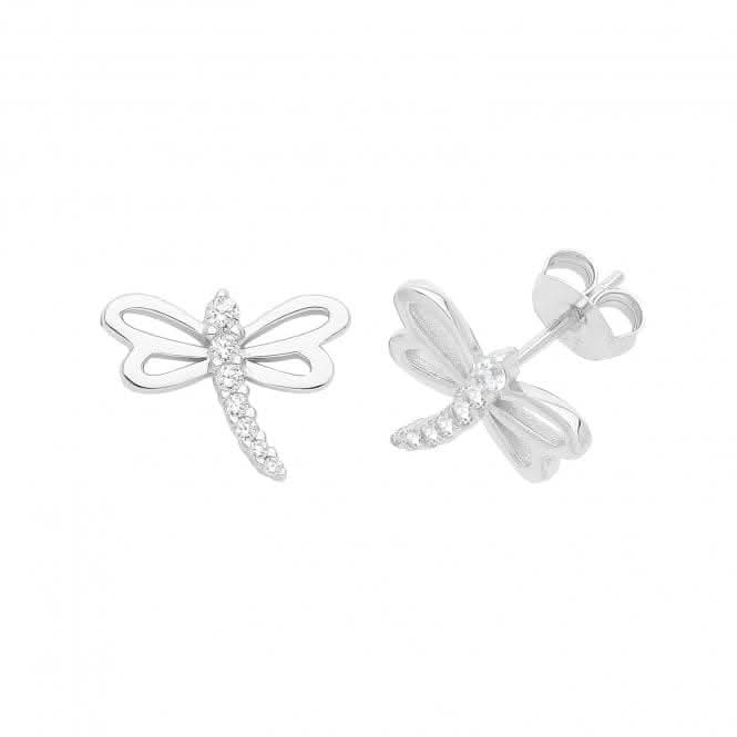 Acotis Silver Fly Studs Rhodium Dragon G51263