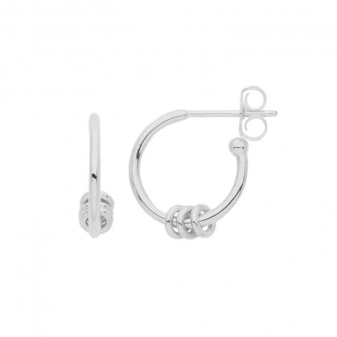 Acotis Silver Hoops Rhodium Lucky With Rings G51276