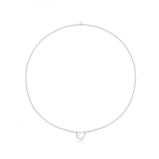 Acotis Silver Necklace Rhodium Plated Heart Clasp Bead G3404rh