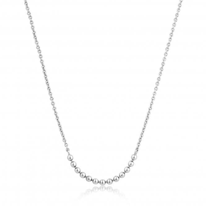 Silver Rhodium Plated Modern Multiple Balls Necklace N002-04H
