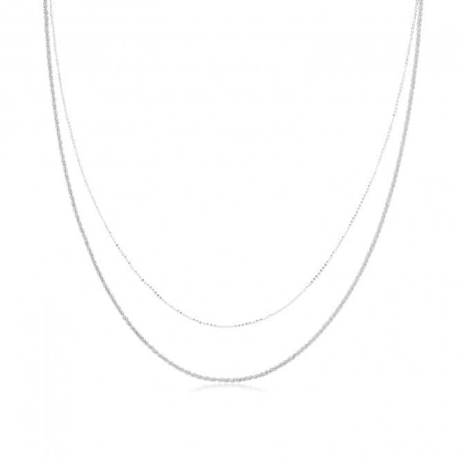 Acotis Silver Necklace Rhodium Plated Multichain G3405rh