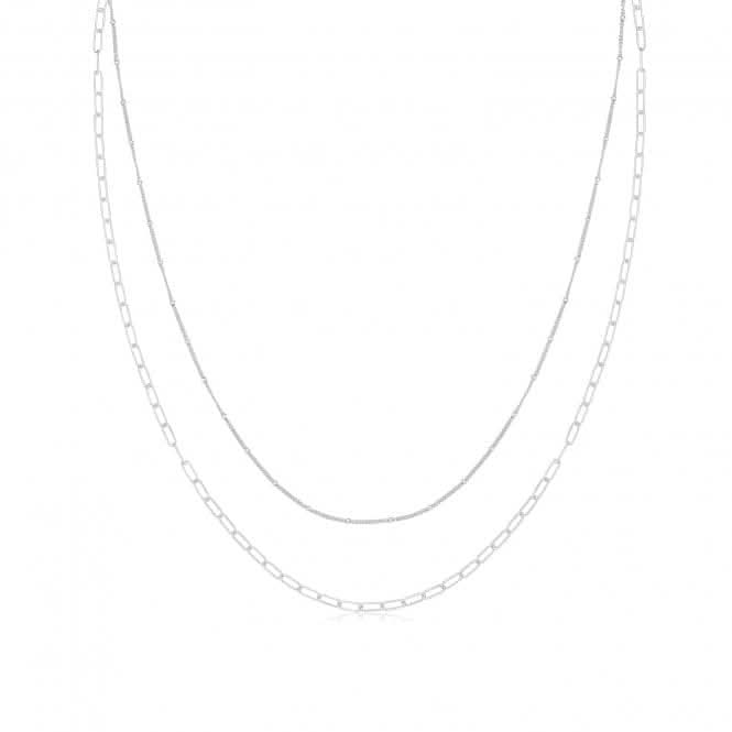 Acotis Silver Necklace Rhodium Plated Multichain G3406rh