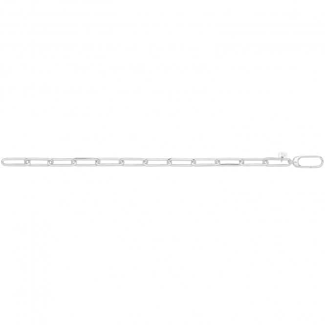 Silver rhodium Plated Paperclip Link Bracelet G2705rhAcotis Silver JewelleryTH - G2705rh