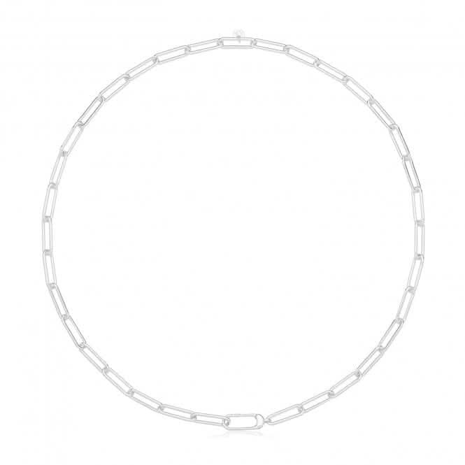 Acotis Silver Necklace Rhodium Plated Paperclip Link G3403rh