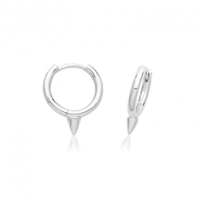 Acotis Silver Hinged Earrings Rhodium Plated Spike G51327