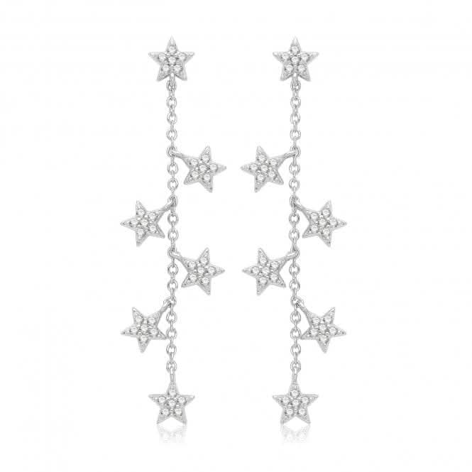 Silver rhodium Plated Stars Drop G51359Acotis Silver JewelleryTH - G51359