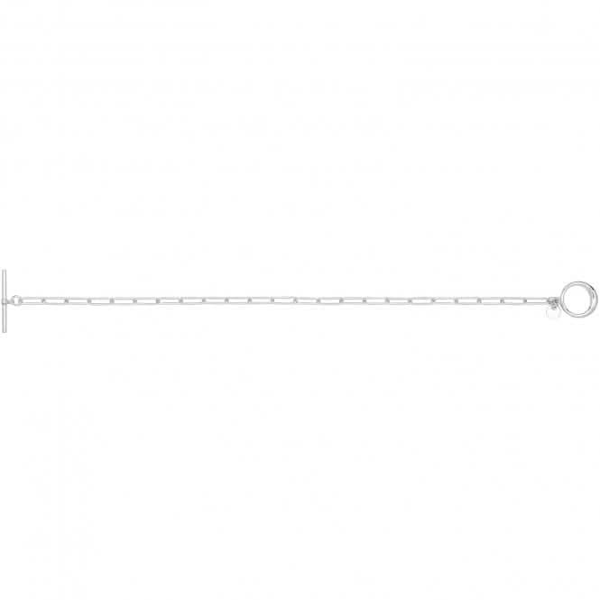 Acotis Silver Bracelet Rhodium Plated T-Bar Paperclip Link G2704rh