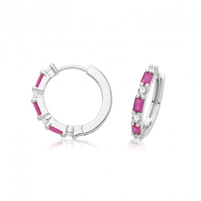 Acotis Silver Hinged Earrings Rhodium Plated Zirconia G51338RU