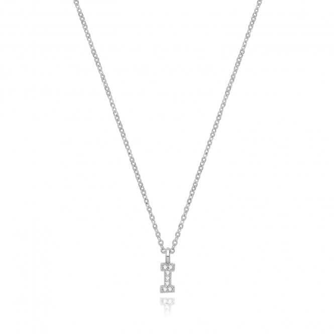 Silver rhodium Plated Zirconia Initial Necklace G3395/IAcotis Silver JewelleryTH - G3395/I